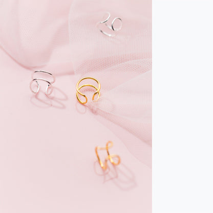 Double-layer line ear clip without pierced earrings-Jewearrings