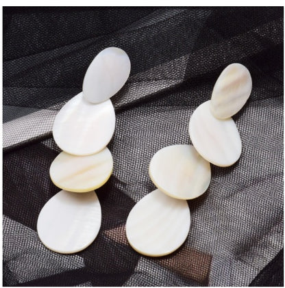 White Shell Tassels European Style Fashion Earrings-Jewearrings