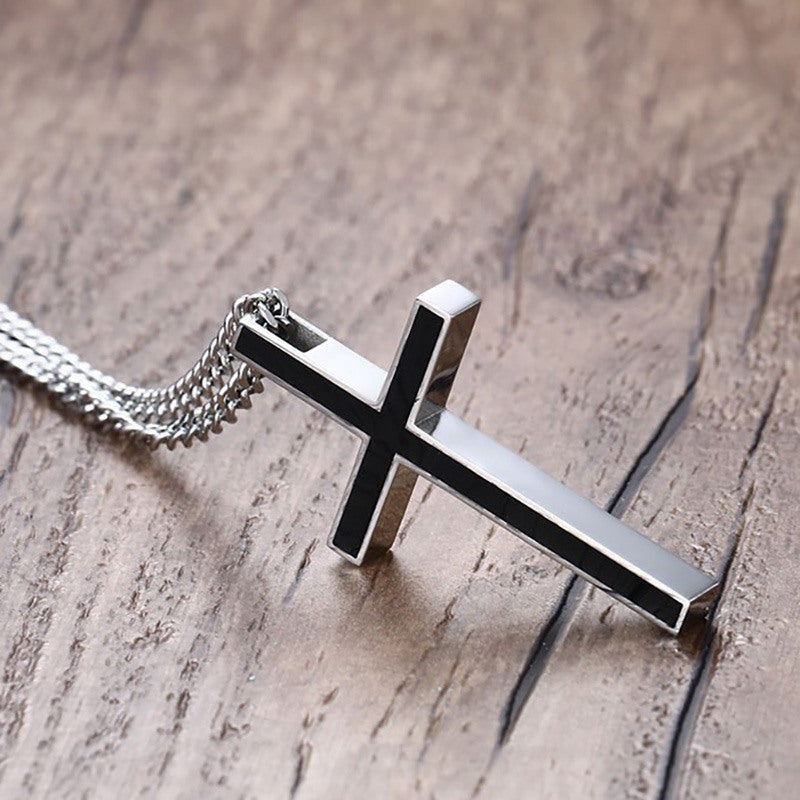 Men's stainless steel cross necklace earrings-Jewearrings