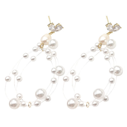 Women's Shaped Pearl Earrings-Jewearrings