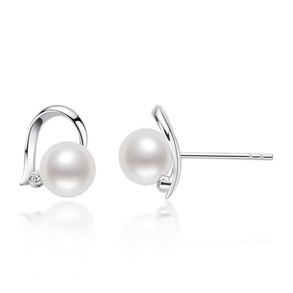 Retro White Drop-shaped Geometric Stud Earrings-Jewearrings