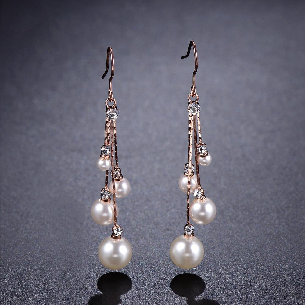 Pearl Earrings Rhinestone Ear Hook-Jewearrings