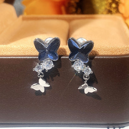 Women's High-grade Crystal Bow Earrings-Jewearrings