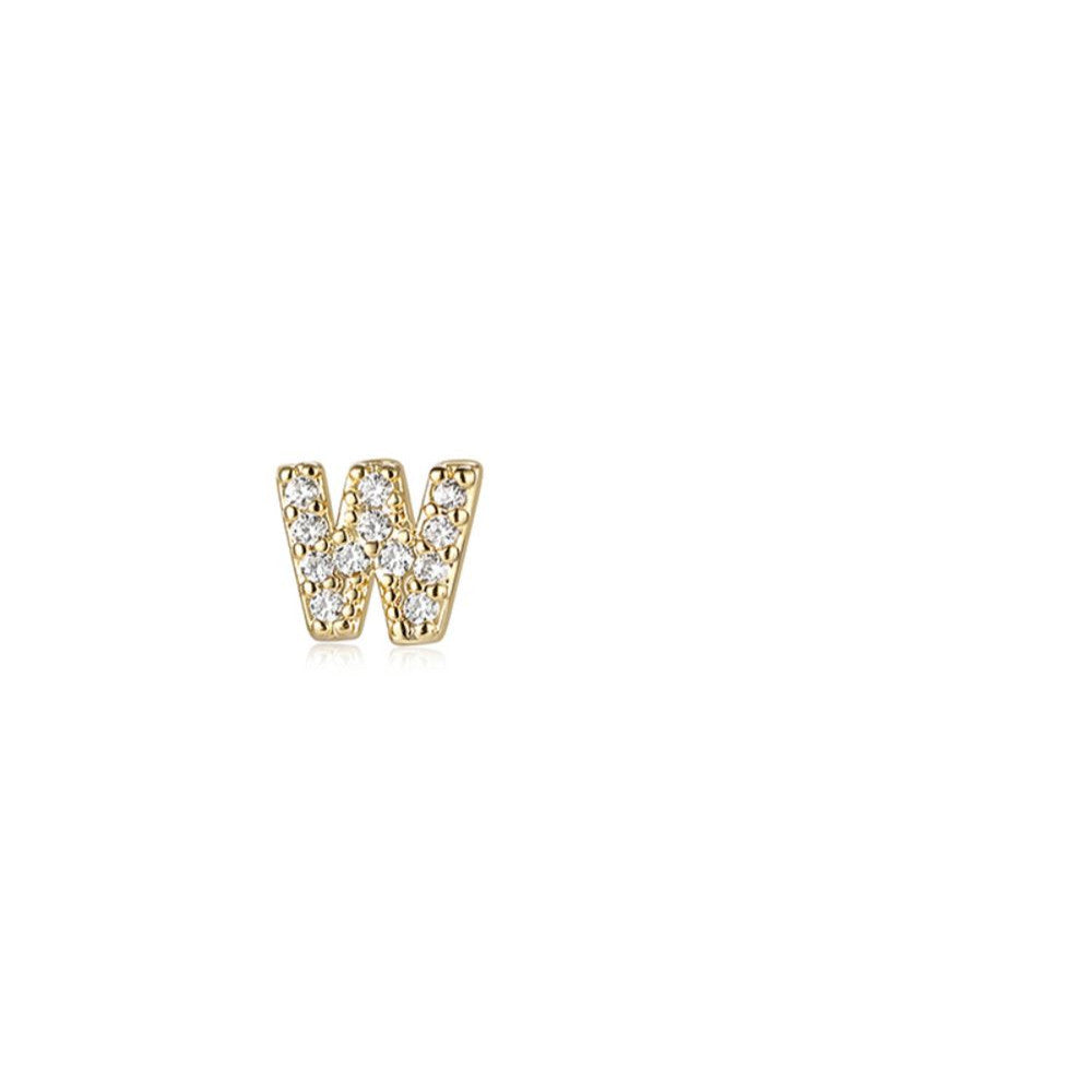 925 Silver Needle English Letter Stud Earrings-Jewearrings