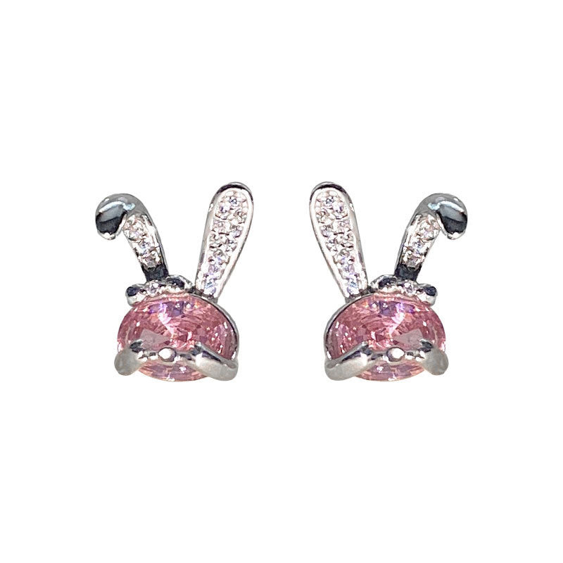 S925 Sterling Silver Shy Rabbit Earrings-Jewearrings