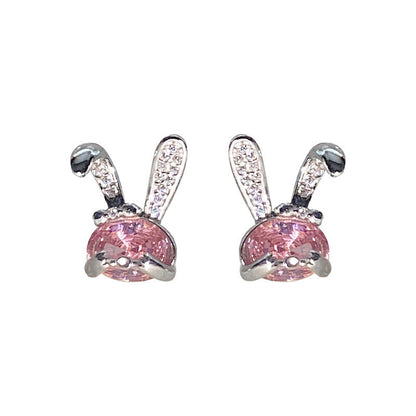 S925 Sterling Silver Shy Rabbit Earrings-Jewearrings