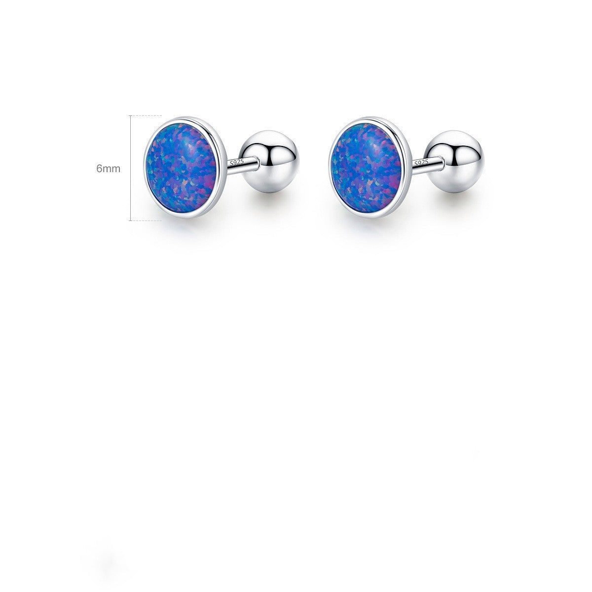 S925 Sterling Silver Opal Simple All-match Earrings-Jewearrings