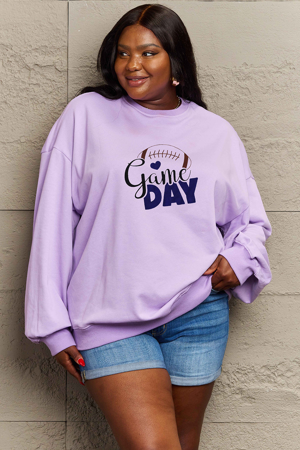 Simply Love Full Size Drop Shoulder Graphic Sweatshirt-Jewearrings