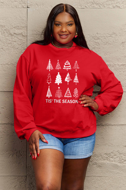 Simply Love Full Size Christmas Tree Graphic Sweatshirt-Jewearrings