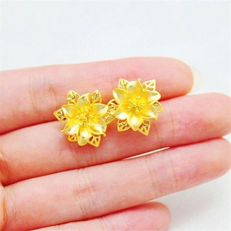 24K Gold Plated Earrings Euro Gold Jewelry New Popular Earrings-Jewearrings