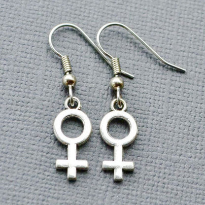 Fashion Cross Girl Silver Symbol Earrings-Jewearrings