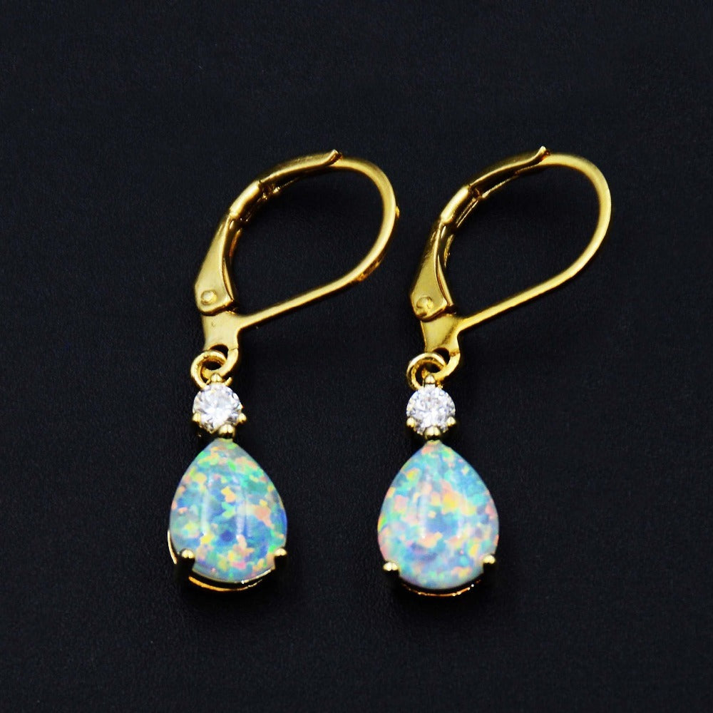 Simple Gold Plated Drop Shaped Earrings-Jewearrings