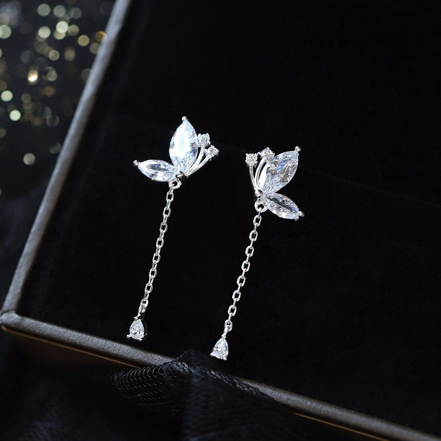 Mori Super Fairy Sterling Silver Butterfly Earrings-Jewearrings