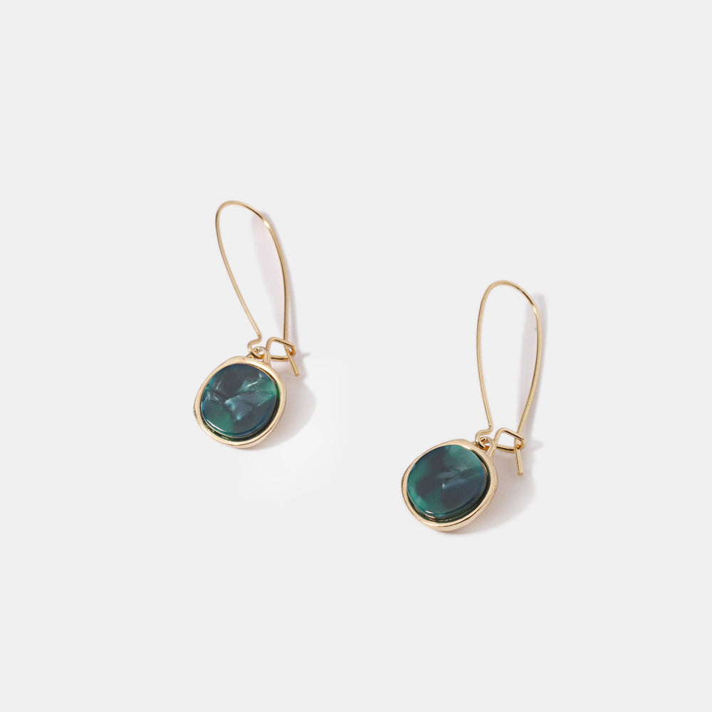 Small Temperament Earrings Acetate Emerald-Jewearrings