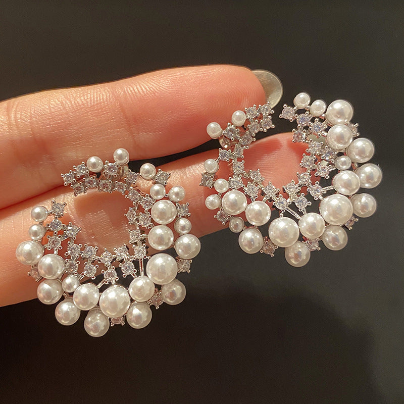 Simple Women's Pearl Irregular Earrings Vintage-Jewearrings