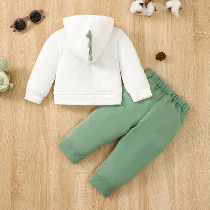 Dinosaur Graphic Hoodie and Pants Set-Jewearrings