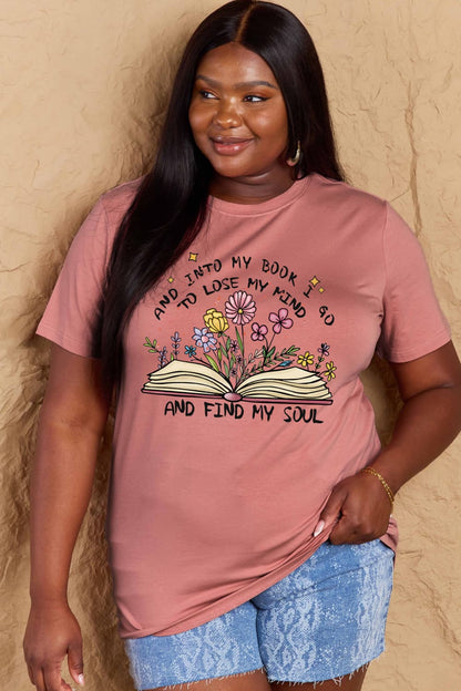 Simply Love Full Size Book & Flower Graphic Cotton Tee-Jewearrings