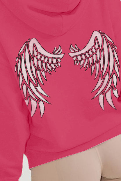 Simply Love Full Size Angel Wings Graphic Hoodie-Jewearrings