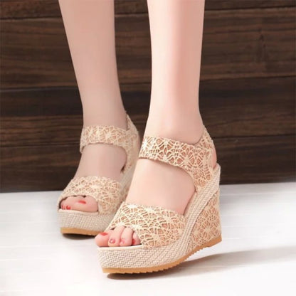 Lace Detail Open Toe High Heel Sandals-Jewearrings