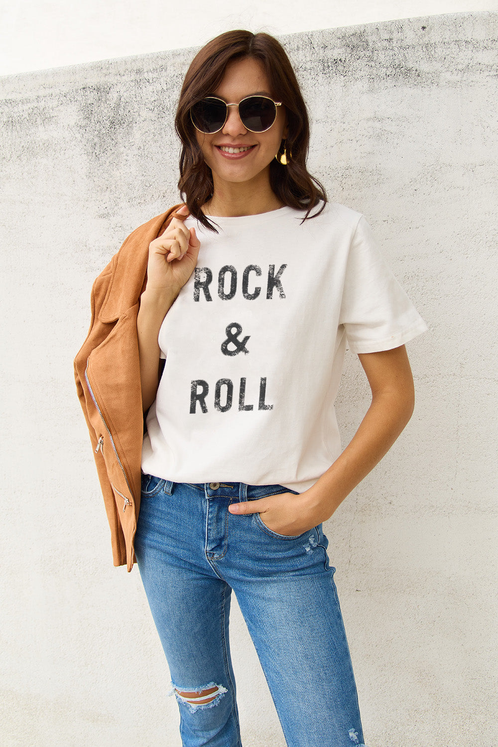 Simply Love Full Size ROCK & ROLL Short Sleeve T-Shirt-Jewearrings