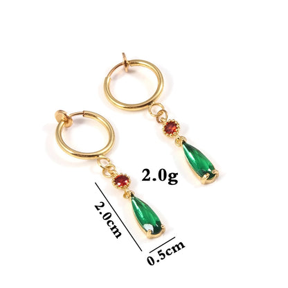 Brass Emerald Earrings Same Drop-Jewearrings