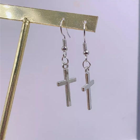 Personalized Hip-hop Punk Style Cross Earrings-Jewearrings