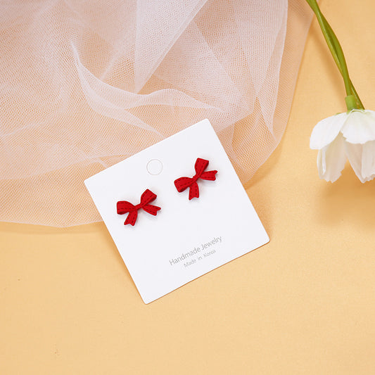 Hyuna Style Spring Girl Candy Color Bow Earrings-Jewearrings