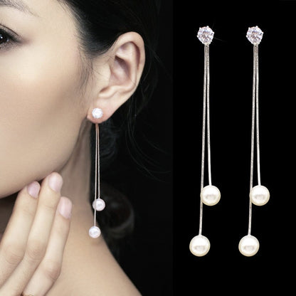 Simulated Pearl Drop Earrings-Jewearrings