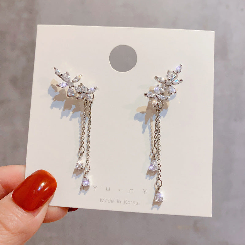 Bada S925 Silver Needle Sen Series Zircon Earrings-Jewearrings