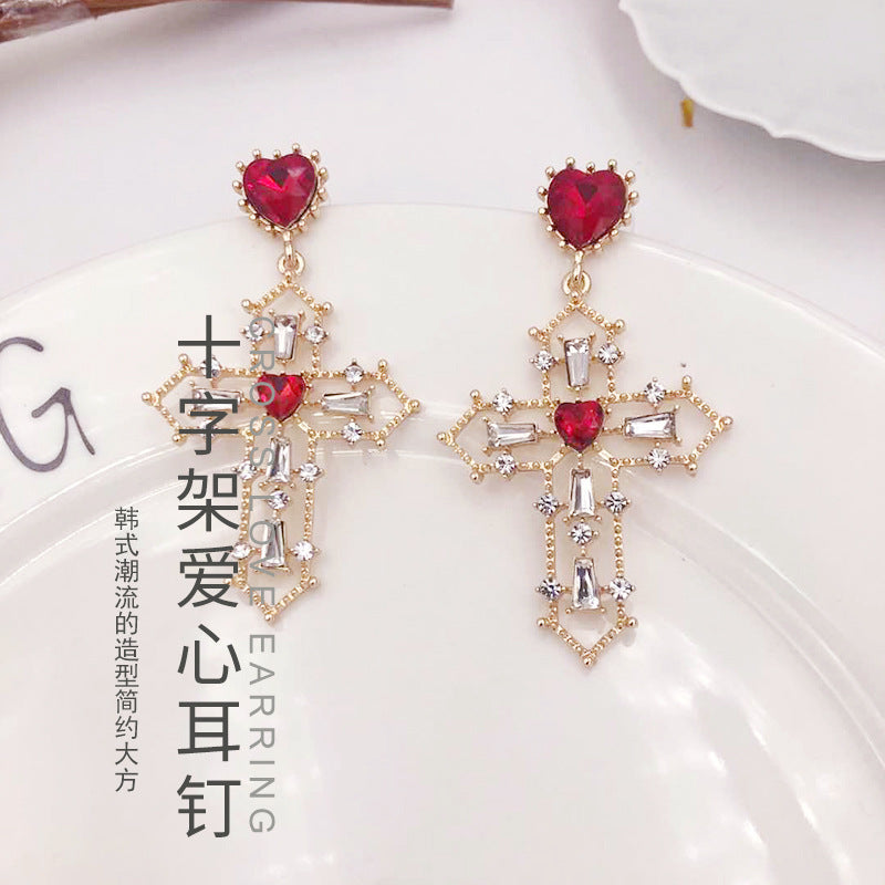 Ladies Cross Earrings-Jewearrings