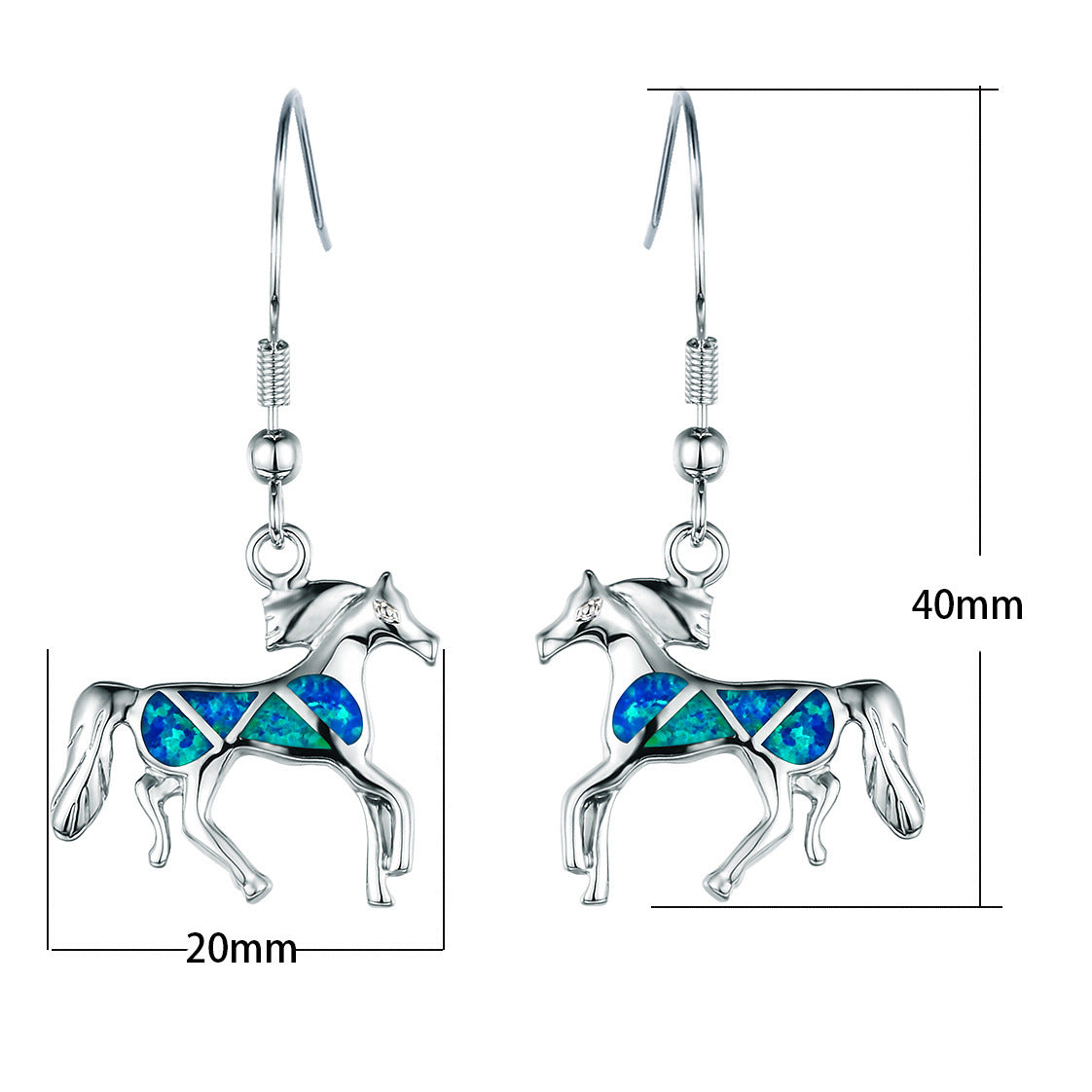 Opal small animal pony earrings-Jewearrings