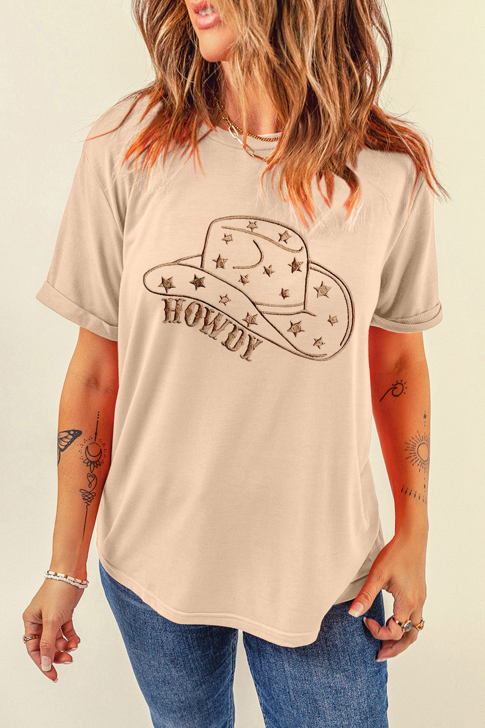 Hat Graphic Round Neck Short Sleeve T-Shirt-Jewearrings