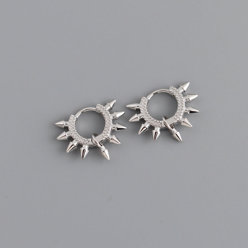 Punk pointed personality s925 sterling silver earrings-Jewearrings