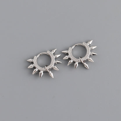 Punk pointed personality s925 sterling silver earrings-Jewearrings