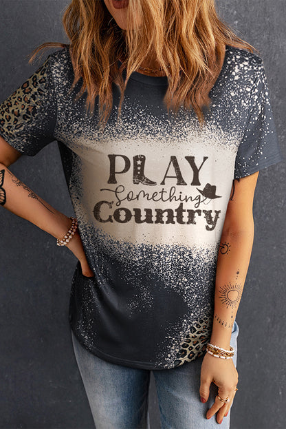 PLAY SOMETHING COUNTRY Graphic Leopard Tee-Jewearrings