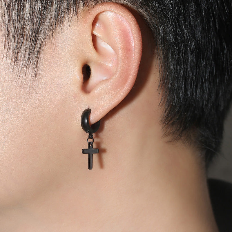 Stainless steel cross earrings-Jewearrings