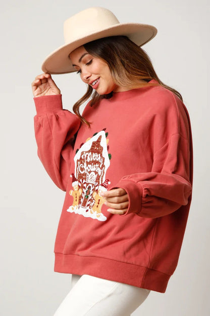 Sequin Graphic Dropped Shoulder Sweatshirt-Jewearrings