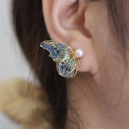 Summer New Product Butterfly Female Sterling Silver Stud Earrings-Jewearrings