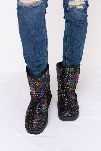 Forever Link Sequin Thermal Flat Boots-Jewearrings