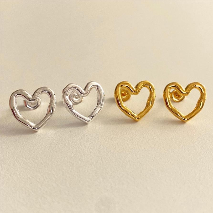 Women's S925 Sterling Silver Hollow Heart Earrings-Jewearrings