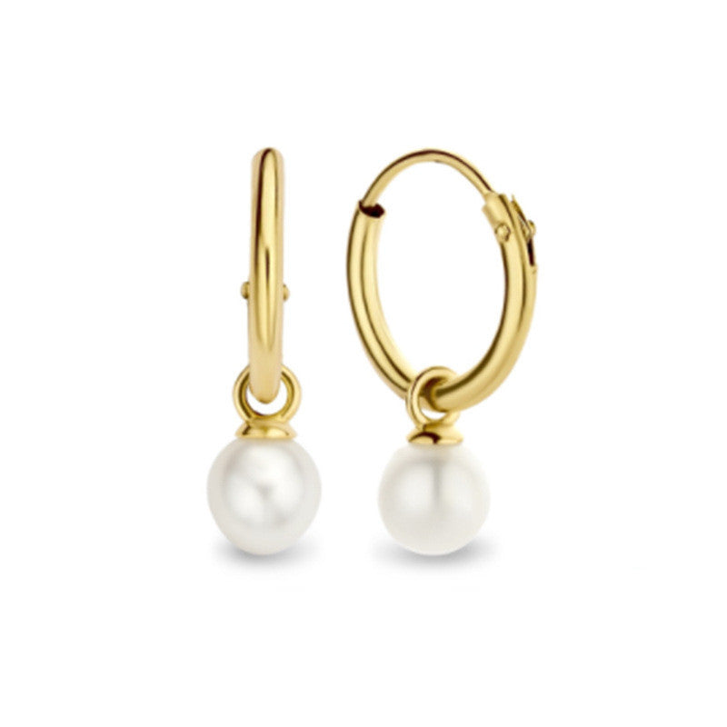 Sterling Silver Pearl Pendant Earrings-Jewearrings