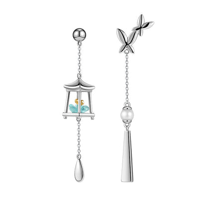 Temperament Silver Needle Retro Country Style Stud Earrings-Jewearrings