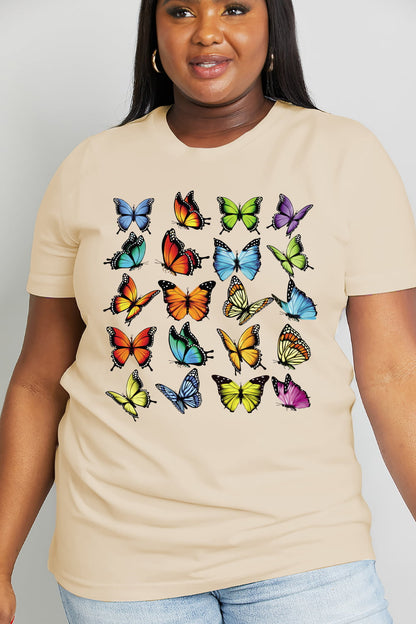 Simply Love Full Size Butterfly Graphic Cotton Tee-Jewearrings