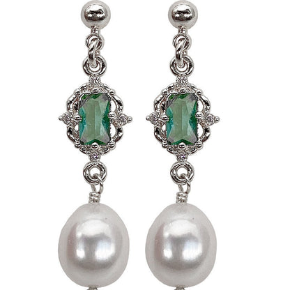 Sterling silver natural freshwater pearl earrings-Jewearrings