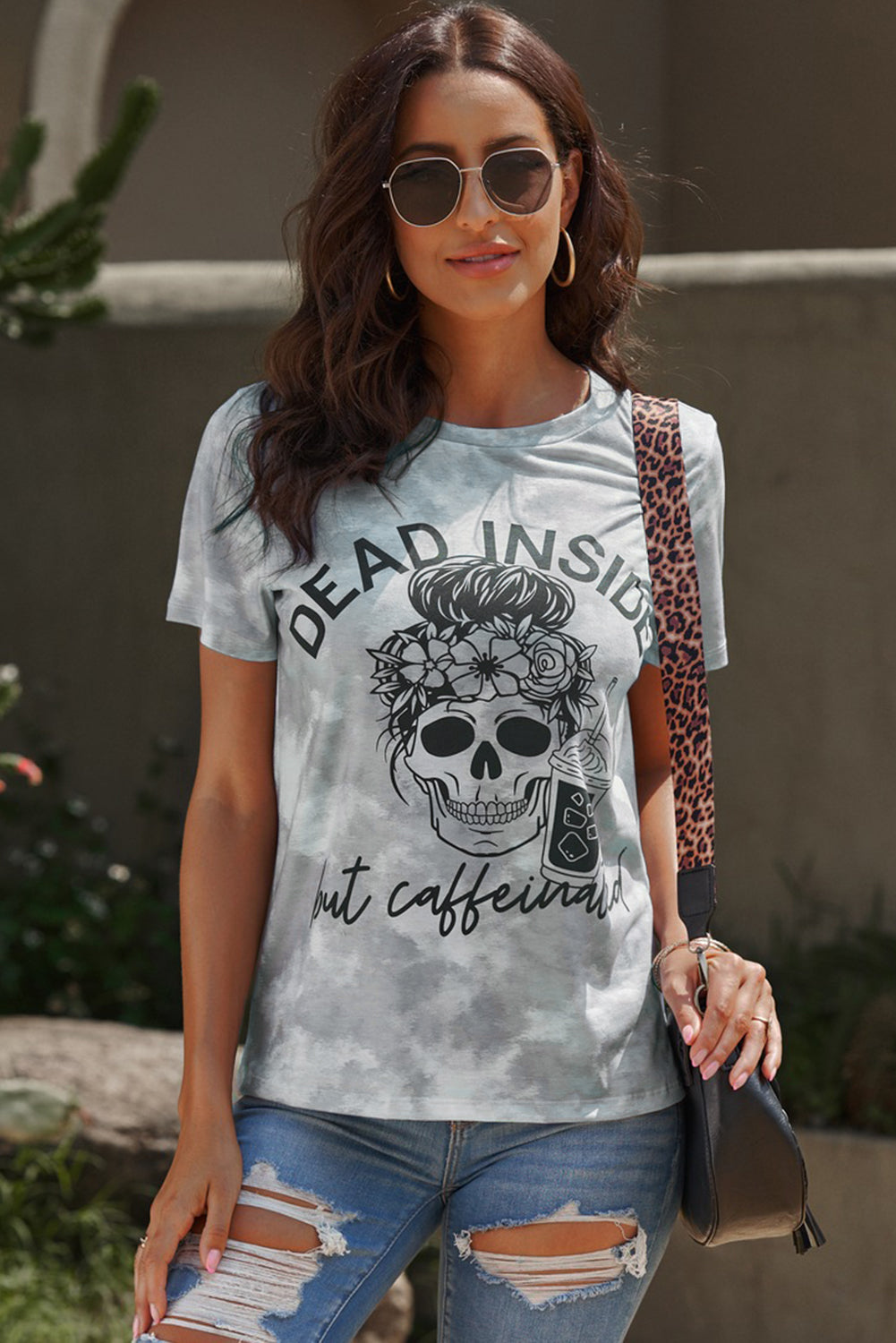 Skull Graphic Short Sleeve T-Shirt-Jewearrings