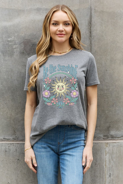 Simply Love Simply Love Full Size BE THE SUNSHINE Graphic Cotton Tee-Jewearrings