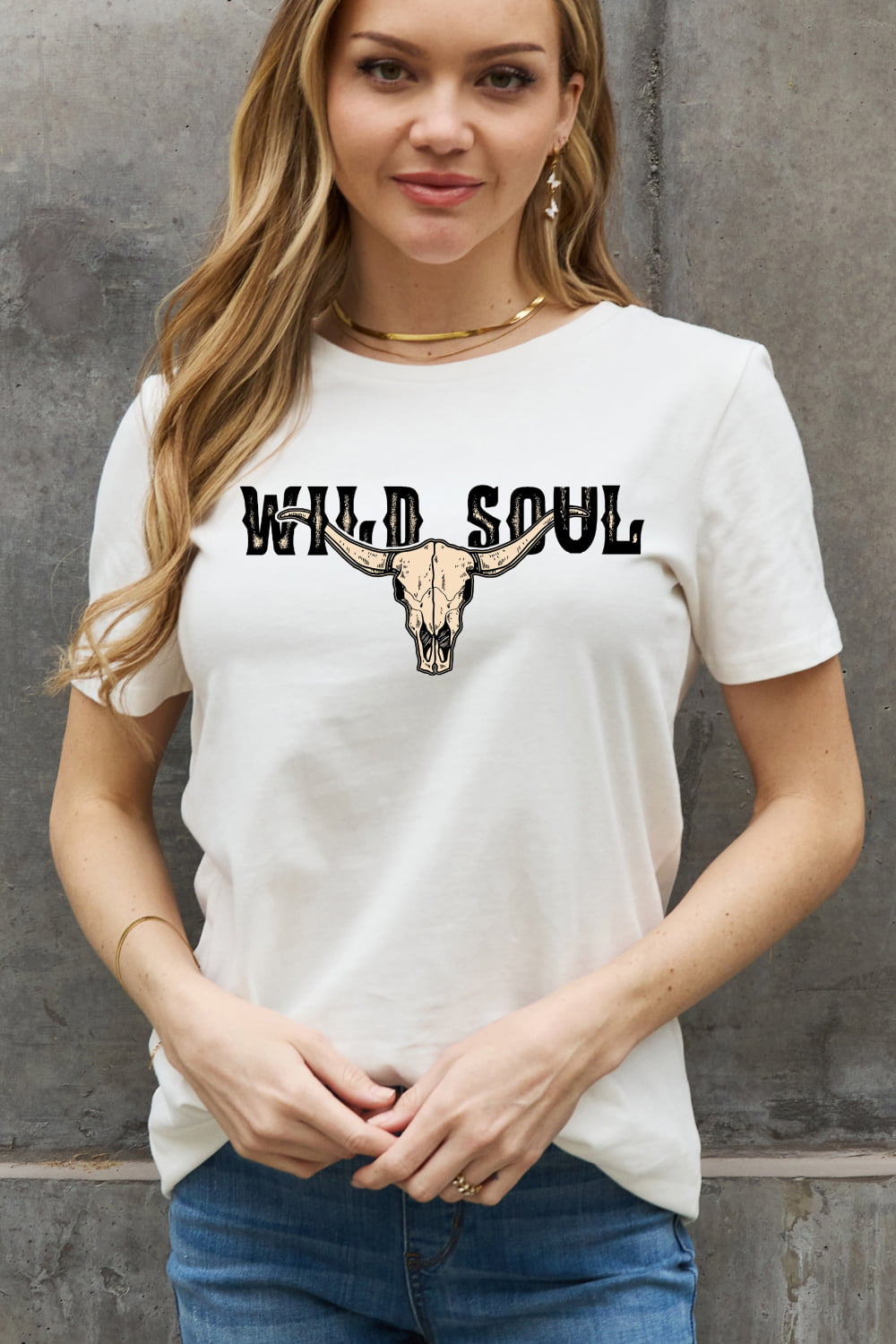 Simply Love Full Size WILD SOUL Graphic Cotton Tee-Jewearrings