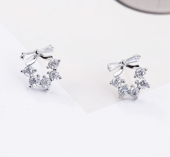 Sterling silver bow earrings-Jewearrings