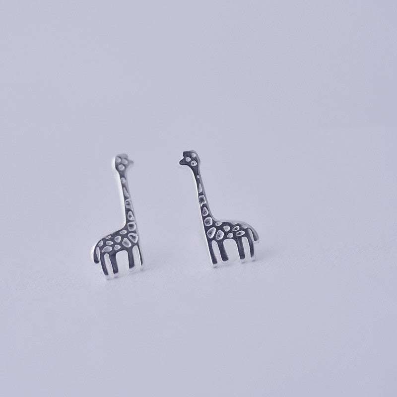 S925 Sterling Silver Lovely Sweet Style Exquisite Giraffe Shape Earrings-Jewearrings