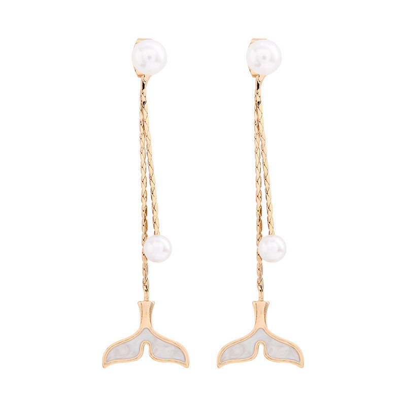 Japanese and Korean new pearl earrings-Jewearrings